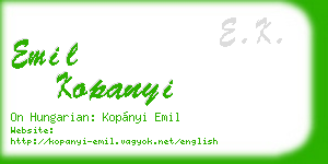 emil kopanyi business card