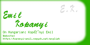 emil kopanyi business card